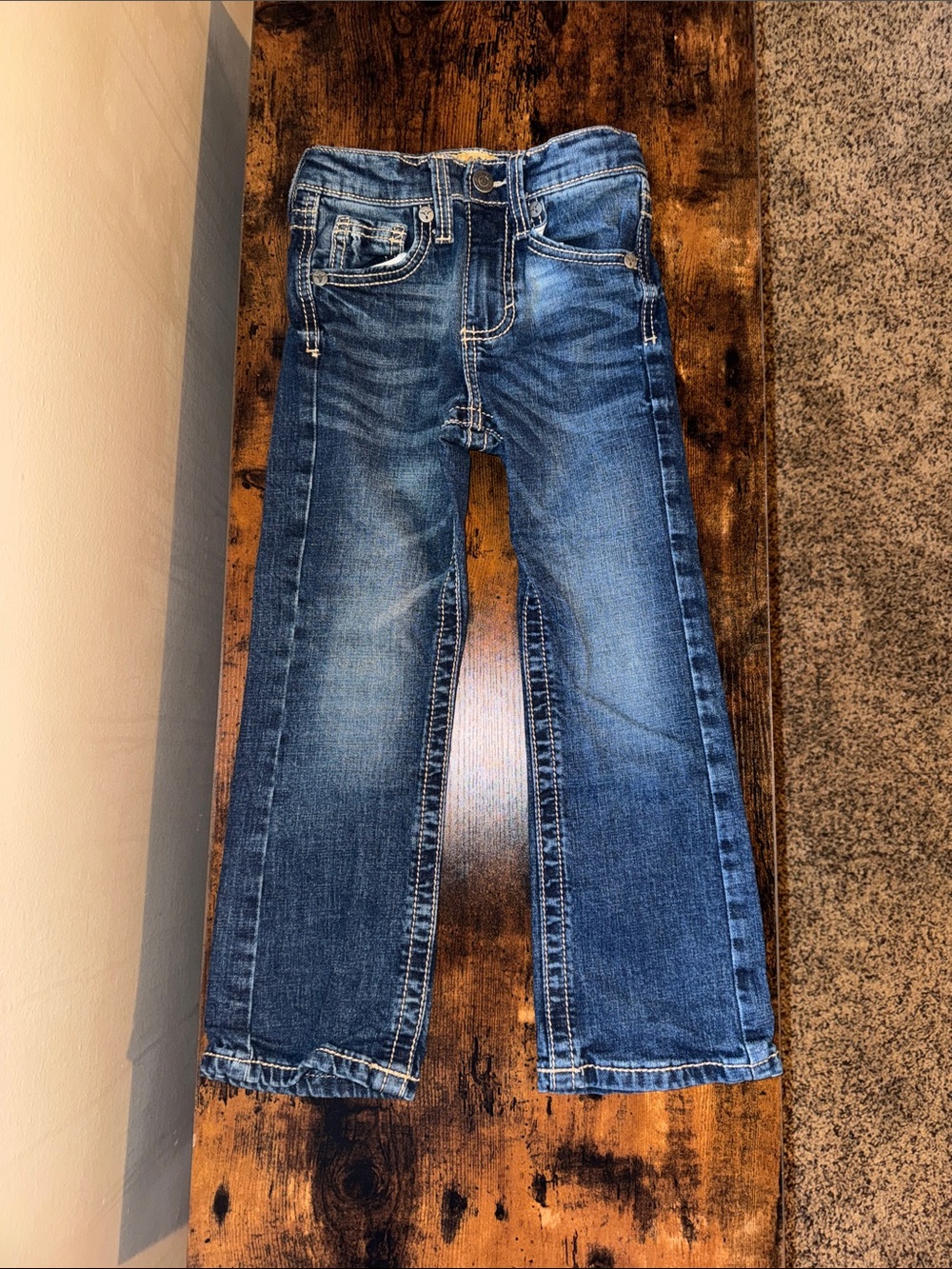 Wrangler Kids Dark Blue Denim Straight Jeans